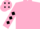 Pink, black diamonds on sleeves, black diamonds on cap
