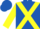 Royal blue, yellow cross sashes & sleeves, royal blue cap
