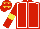 Red, white seams, red sleeves, yellow armlets and stars on red cap