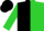 Black and lime green halves, lime green slvs