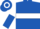 Royal blue, white hoop, white and royal blue halved sleeves