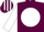 MAROON, white disc & sleeves, striped cap