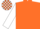 ORANGE, white sleeves, check cap