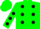 Green, black dots