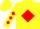 Yellow, red diamond frame, red diamonds on sleeves