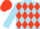 Sky Blue and Scarlet diamonds, Sky Blue sleeves, Scarlet cap