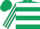 Dark Green, White hoops, striped sleeves