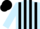 Light blue, black stripes, black cap