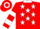 Red, white stars and collar, blue sleeves, white hoop