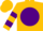 Gold, gold 'tc' on purple ball, purple bars on sleeves, gold cap