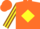 Orange, brown & yellow diamond stripe on sleeves