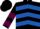 Black, royal blue chevrons, black and maroon chevrons on sleeves, black cap
