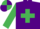 Purple, emerald green cross belts and sleeves, emerald green and purple quartered cap