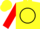 Yellow, red 'p' in black circle, green, black and red bands on sleeves