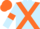 Light Blue, Orange cross belts, armlets and cap