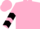 pink, black chevrons on sleeves, pink cap