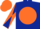Dark blue, orange disc, diabolo on sleeves, orange cap