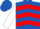 Royal blue, red chevrons, red chevrons on white slvs