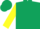 Dark green, yellow sleeves