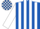 Royal blue & white stripes, white sleeves, check cap