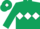 Dark green, white triple diamond and diamond on cap