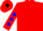 Red, blue diamonds on slvs, 'm' in diamond front & back