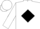 White, black diamond, black armlets on white sleeves, white cap