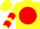 Yellow, red ball, red chevrons on sleeves, yellow cap