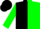 Black And Green halved Vertically, Green Sleeves