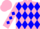 Pink, blue 'd' blue diamonds