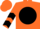 Orange, black ball, black chevrons on sleeves, orange cap