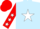 Light blue, white star, red sleeves, white stars, red cap