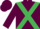 Maroon, emerald green cross sashes, maroon cap
