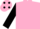 PINK, black sleeves, pink cap, black spots