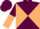Maroon and Beige diabolo, halved sleeves, Maroon cap
