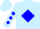 Light blue, blue diamond frame, blue diamonds on sleeves