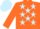 Orange, Light Blue stars, Orange sleeves, Light Blue cap