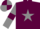 Maroon, grey star, grey sleeves, maroon armlets, quartered cap