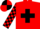 Red, black cross belts, checked sleeves, quartered cap