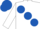 White, large Royal Blue spots, Royal Blue cap