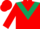 Red, Dark Green chevron