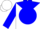 White, white 'jp' on blue ball, blue yoke and bars on sleeves