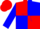 Red, white and blue quarters, red, white and blue star, red, white and blue quartered sleeves, red cap