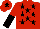 Red, black stars, halved sleeves and star on cap