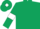 Dark green body, dark green arms, white armlets, dark green cap, white diamond