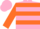 Fluorescent pink, orange hoops, pink bars on orange sleeves