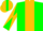 Green, gold center panel, gold diagonal quarters on sleeves