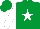 Emerald green, white star & sleeves, emerald green cap