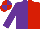 Purple and Red (halved), Purple sleeves, Red and Purple quartered cap