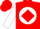 Red, red 'w' on white ball, red diamond stripe on white sleeves, red cap